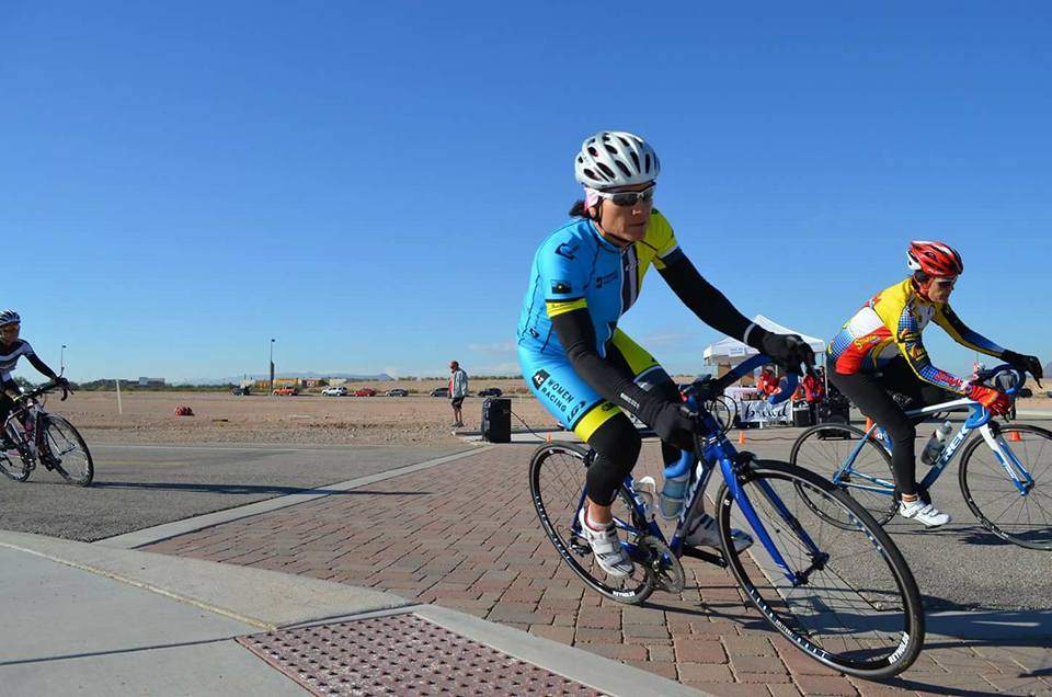 Anna Lisk competes in ChristianCycling Tucson's Crit Mas series in December.